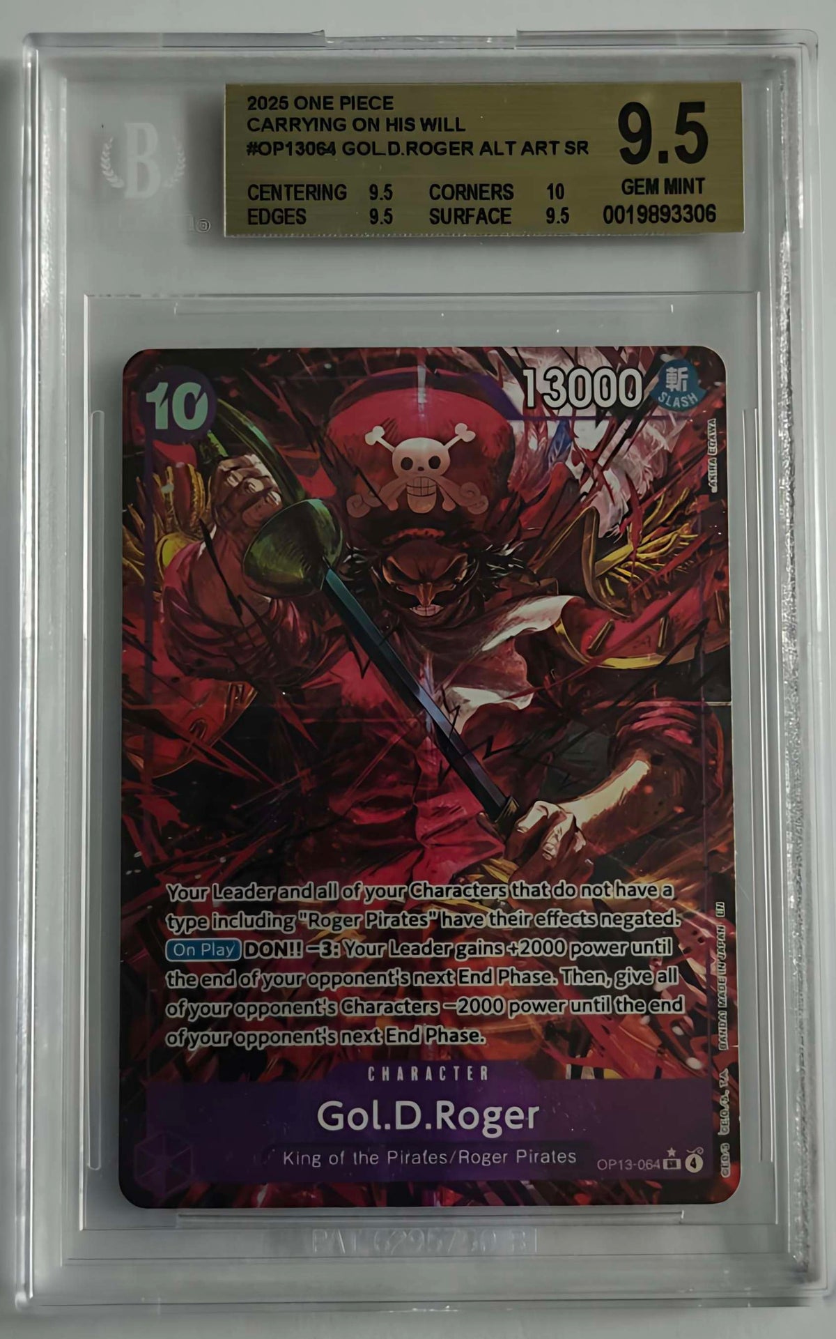 Gol D. Roger OP13-064 Alternate Art SR – BGS 9.5
