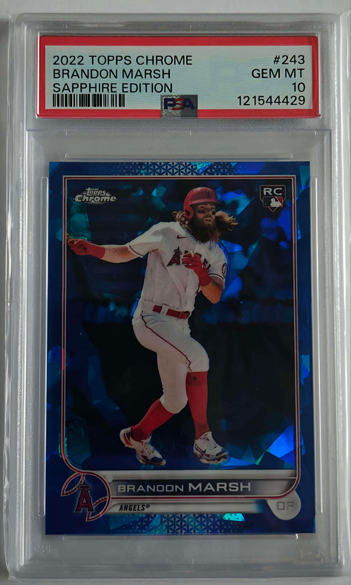 Brandon Marsh #243 Rookie – 2022 Topps Chrome Sapphire – PSA 10