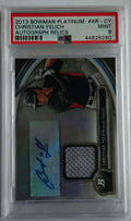 Christian Yelich AR-CY Rookie Auto Relic – 2013 Bowman Platinum – PSA 9