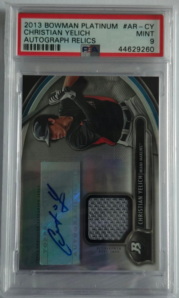 Christian Yelich RC Auto Relic #AR-CY PSA 9 MINT